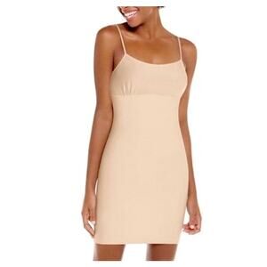 Spanx Spoil Me Cotton Slip Dress Beige Medium Adjustable Spaghetti Straps